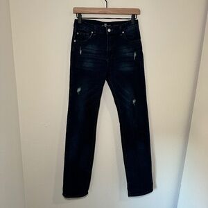 7 for all Mankind Jeans Boy's Size 16 Dark Blue Slimmy Denim Distressed